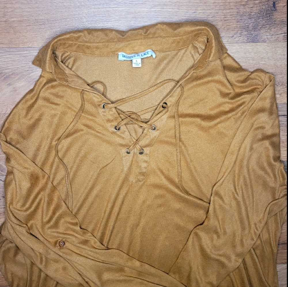 Tan Velvet Top